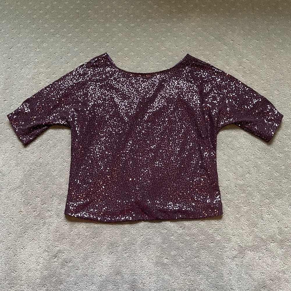 NWT Tibi Sequin Top Purple Size Medium